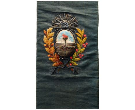 Spectacular embroidered coat of arms of the Republic of Argentina Spectacular embroidered coat of arms of the Republic of Arg