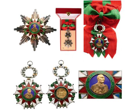 ORDER OF OPERATION BOKASSA Grand Cross Set, 1st Class, instituted in 1970. Sash Badge, 60 mm, gilt Silver, French hallmark "8