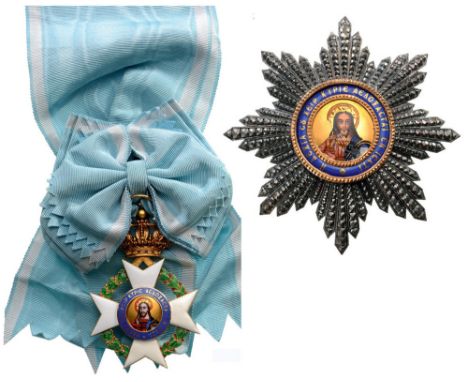 ORDER OF THE REDEEMER Grand Cross Set, 1st Class, 2nd Type, instituted in 1833. Sash Badge, 86x58 mm, GOLD, by “Pomonis, Athe