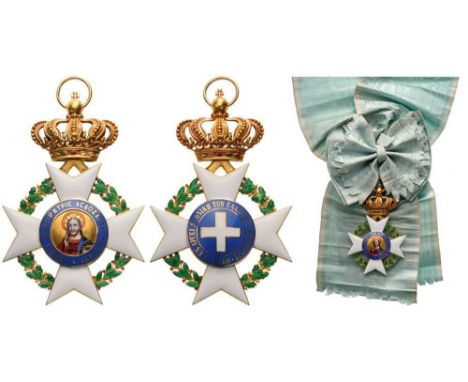 ORDER OF THE REDEEMER Grand Cross Badge 1st Class, 2nd Model, instituted in 1833. Sash Badge, 88x58 mm, GOLD, approx. 40 g., 