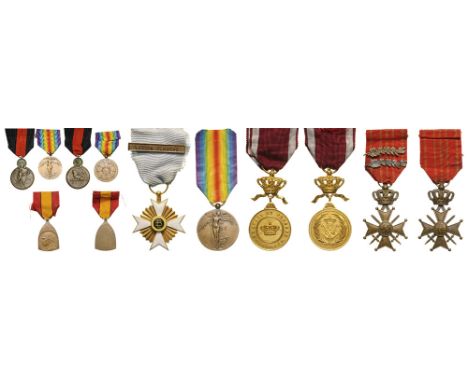 Group of 7 Decorations Yser Campaign Medal (instituted in 1918), Victory Medal (instituted in 1919) (2), War Cross 1914-18, w