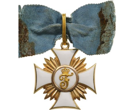 ORDER OF FRIEDRICH Officer's Cross, 2nd Type, 3rd Class, instituted in 1830. Breast Badge, 35 mm, GOLD, approx. 14 g, both si