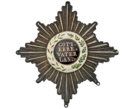 ORDER OF LUDWIG Grand Cross Star, instituted in 1807. Breast Star, 107x102 mm, Silver sheet, the points still retaining two o