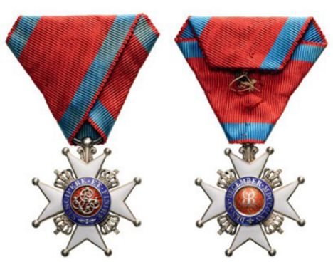 ORDER OF ERNST AUGUST Knight's Cross 2nd Class, instituted in 1865. Breast Badge, 40x37 mm, Silver, both central medallions s
