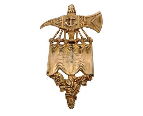 HACHE D'ABORDAGE D'HONNEUR (Honorary Axe for Boarding the Enemy) Superb replacement model, 104x61 mm, cast in Silver and engr