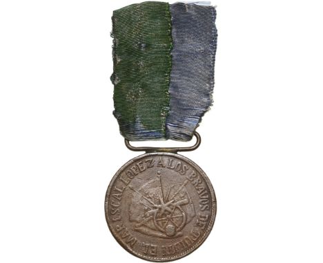 Tuiti Commemorative Medal for the Troops, instituted in 1867 Breast Badge, 36 mm, Bronze, on the obverse a trophy composed of