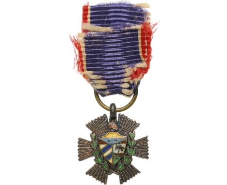 Merit Decoration in Miniature, instituted in 1921 Breast Badge, 13 mm, Silver, superimposed part gilt silver, enameled, origi
