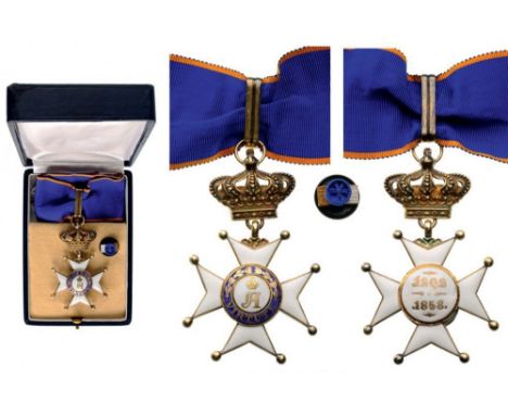 ORDER OF CIVIL AND MILITARY MERIT OF ADOLPH OF NASSAU Commander's Cross with Crown, 3rd Class, instituted in 1856. Neck Badge
