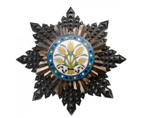 ORDER OF THE GOLDEN GRAIN 2nd Class Star, Year 11 (1923), instituted in 1912. Breast Star, 87 mm, gilt Silver, enameled, 8 po