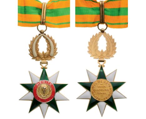 ORDER OF MERIT Commander’s Cross, 3rd Class, instituted in 1970. Neck Badge, gilt Silver, 56 mm, French hallmark "800", maker