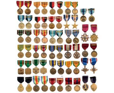 Important Group of US Medals Legion of Merit Legionnaire Badge, Distinguished Service Cross, Distinguished Service Medal, Pur