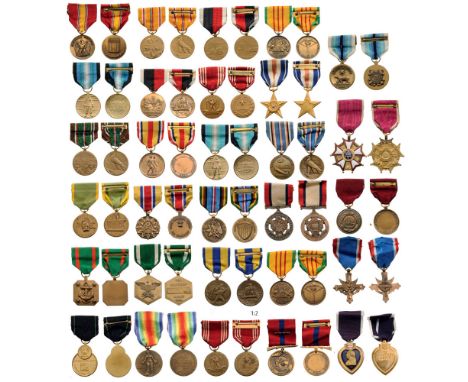 Important Group of US Medals Legion of Merit Legionnaire Badge, Distinguished Service Cross, Distinguished Service Medal, Pur