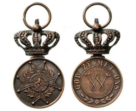 MEDAL OF THE ORDER OF ORANGE NASSAU Civil, 3rd Class Miniature. Breast Badge, bronze, 17 mm, original suspension ring. I 