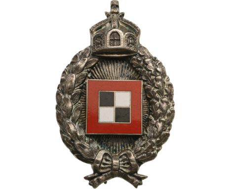 Army Observer's Badge, instituted in 1914 Breast Badge, 70x44 mm, Silver, maker’s mark "G.E. Juncker – Berlin", obverse cente