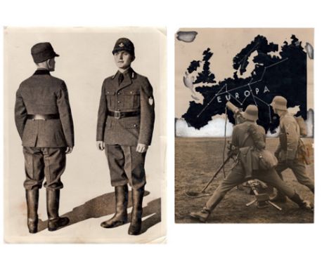 A lot of 3 original press photos RAD Servicemen, Officers, portrait of Marshall Hindenburg...Different sizes, different condi