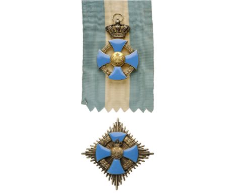 ORDER OF THE FAITHFULL SERVICE, 1935 Grand Cross Set, 2nd Model, Civil, instituted in 1935. Sash Badge, 85x57 mm, gilt Silver