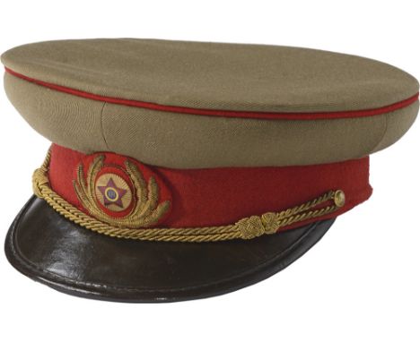 RPR Army General visor Cap, 1964-1966 Made in khaki cloth, with the red band and piping. It has the badge and the visor hand 