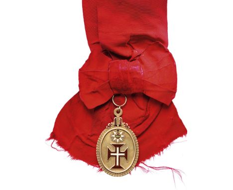 ORDER OF THE CHRIST Grand Cross Badge, 1st Class, instituted in 1789. Sash Badge, 81x58 mm, gilt Silver, both sides enameled,