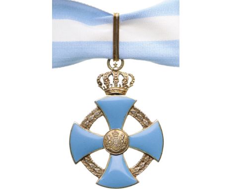 ORDER OF THE FAITHFULL SERVICE, 1935 Commander`s Cross, 2nd Model, Civil, instituted in 1935. Neck Badge, 69x50 mm, gilt Silv