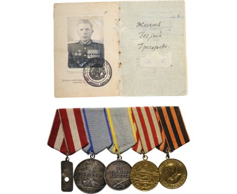 The important group of orders and decorations belonged to Georgy Grigorjevich Zhoganov Suvorov Order 3rd Class. Breast Badge,
