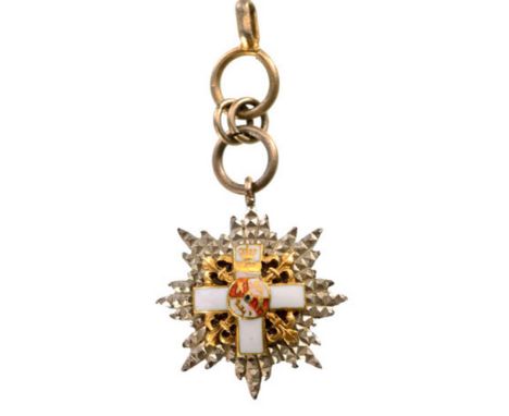 ORDER OF MILITARY MERIT Grand Cross Star White Division Miniature, 1 st Class, instituted in 1864. Breast Star, 13 mm, Silver