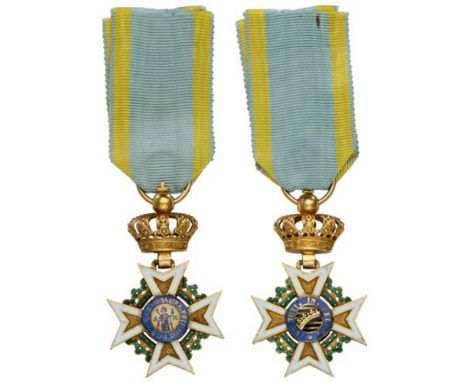 MILITARY ORDER OF SAINT HENRY Knight's Cross, instituted in 1736. Breast Badge, 47x28 mm, GOLD, 14,30 g, enameled, of early, 