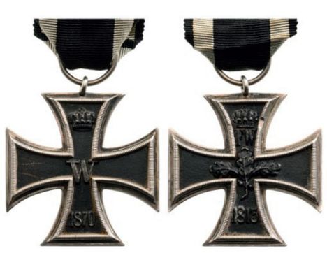 ORDER OF THE IRON CROSS Knight's Cross 1870, 2nd Class, instituted in 1813. Breast Badge, 42x42 mm, Iron core and Silver fram