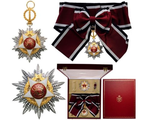 ORDER OF INDEPENDENCE Grand Cross Set, 1st Class, instituted in 1921. Sash Badge, 92x62 mm, silvered Metal, central medallion