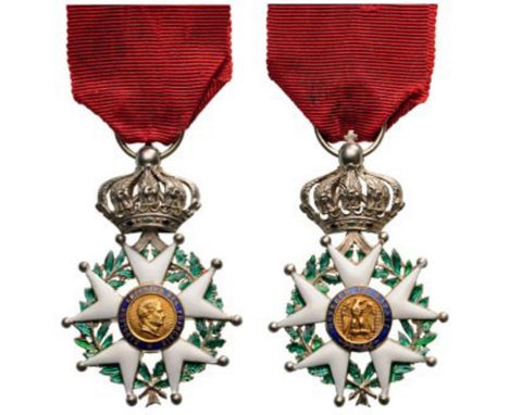 ORDER OF THE LEGION OF HONOR Knight's Cross, 2nd Empire (1852-1870) Reduced Size, 5th Class, instituted in 1802. Breast Badge