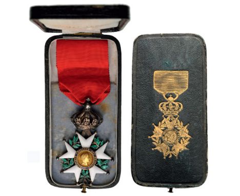 ORDER OF THE LEGION OF HONOR Knight’s Cross, 2nd Empire (1852-1870), 5th Class, instituted in 1802. Breast Badge, Silver, 65x