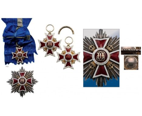 ORDER OF THE CROWN OF ROMANIA, 1881 Grand Cross Set, 2nd Model (1932) for Civil. Sash Badge, 60 mm, gilt Silver, hallmarked "
