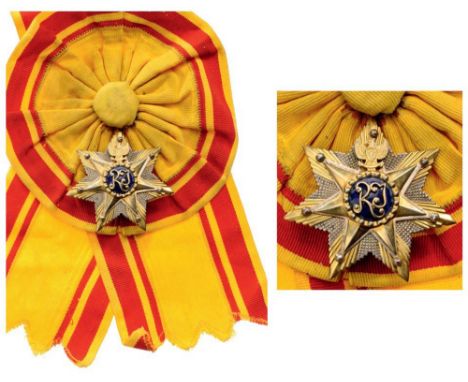 ORDER OF THE STAR OF REPUBLIC (BINTANG REPUBLIK INDONESIA) 1st Class. Sash Badge, 56 mm, silvered and gilt, numbered 141461, 