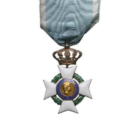 ORDER OF THE REDEEMER Knight's Cross, 1st Type, 5th Class, instituted in 1833. Breat Badge, 44x30 mm, Silver, with white enam