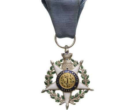 MILITARY ORDER OF THE TOWER AND SWORD, KINGDOM Knight's Cross, 5th Class, instituted in 1459. Breast Badge, 50x42 mm, gilt Si