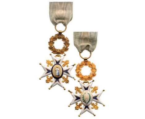 ORDER OF CHARLES III Knight's Cross, 1st part of the 19th Century, 1st Type, 4th Class, instituted in 1771. Breast Badge, 35 