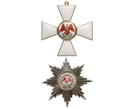 ORDER OF THE RED EAGLE Grand Cross Set, 1st Class, instituted in 1810. Sash Badge, 60 mm, GOLD, 28.5 g, both sides enameled, 
