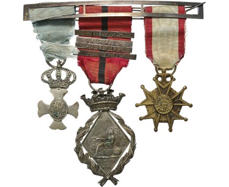 Personal Group of 3 Medals Maria Isabel Luisa Cross for the Troops (instituted 1833), Cuba Campaign Medal (instituted in 1873