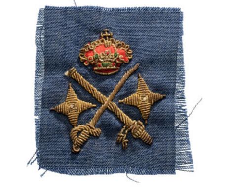 SPANISH ARMY RANK BADGE FOR A MAJOR GENERAL Arm Badge, 70x60 mm, GOLD bullion on cloth. I-II