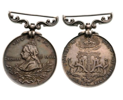 Army Temperance Association Queen Victoria Commemorative Medal, instituted in 1901  Breast Badge, 34 mm, Silver, original sus