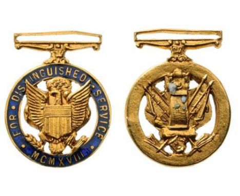 Army Distinguished Service Medal Miniature. Breast Badge, GOLD, 13 mm, enameled, original suspension device. I