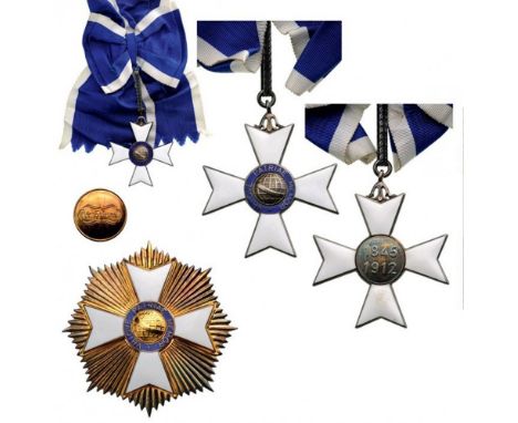 ORDER OF RIO BRANCO Grand Cross Set, 1st Class, instituted in 1963. Sash Badge, 60 mm, gilt Silver, both sides enameled, both