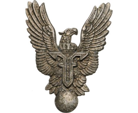 Pilot Badge “King Ferdinand I” Model, 1915 Breast Badge, silver, with thin pin on reverse. Rare! I R!