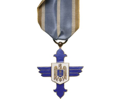 ORDER OF THE AERONAUTICAL VIRTUE, 1930 Knight’s Cross, 1st Model, for Civil. Breast Badge, 50x40 mm, gilt Silver, original su