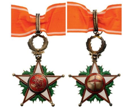 ORDER OF THE OUISSAM ALAOUITE Commander’s Cross, 3rd Class, instituted in 1913. Neck Badge, gilt Silver, 57 mm, both sides en