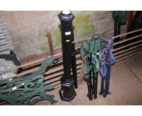 A metal light post