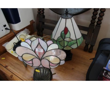 A Tiffany style lamp and one other lamp (one sold as collector's item)