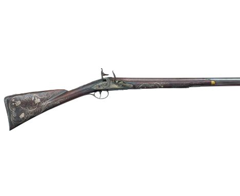 ǂA 16 BORE ENGLISH FLINTLOCK SPORTING GUN, BY JOSEPH GRIFFIN, LONDON, DATED 1772 reconverted from percussion, with rebrowned 