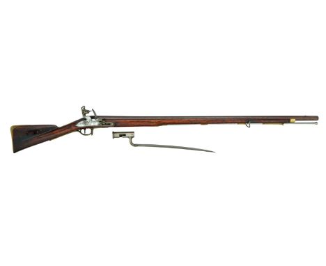 The Property of a Gentleman  A 1777 PATTERN SHORT LAND FLINTLOCK MUSKET, LATE 18TH CENTURY with rebrowned sighted barrel stru