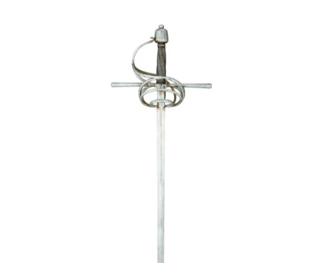 Property from the Estate of Patrick Kelly  A RAPIER IN 17TH CENTURY STYLE, 19TH CENTURY with tapering blade formed with a sho