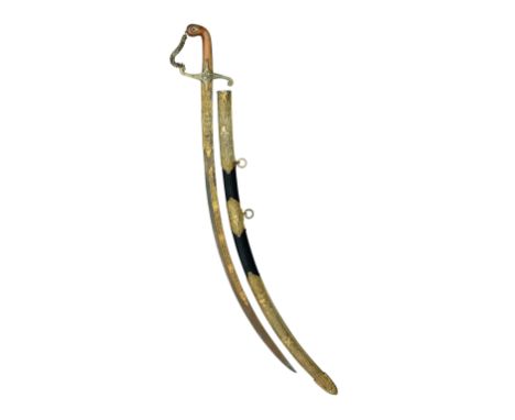 A FINE OTTOMAN SWORD (SHAMSHIR), TURKEY, FIRST HALF OF THE 19TH CENTURY  with curved single-edged blade of finely watered ste